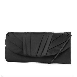 Jessica McClintock Angel Satin Tuxedo Flap Clutch